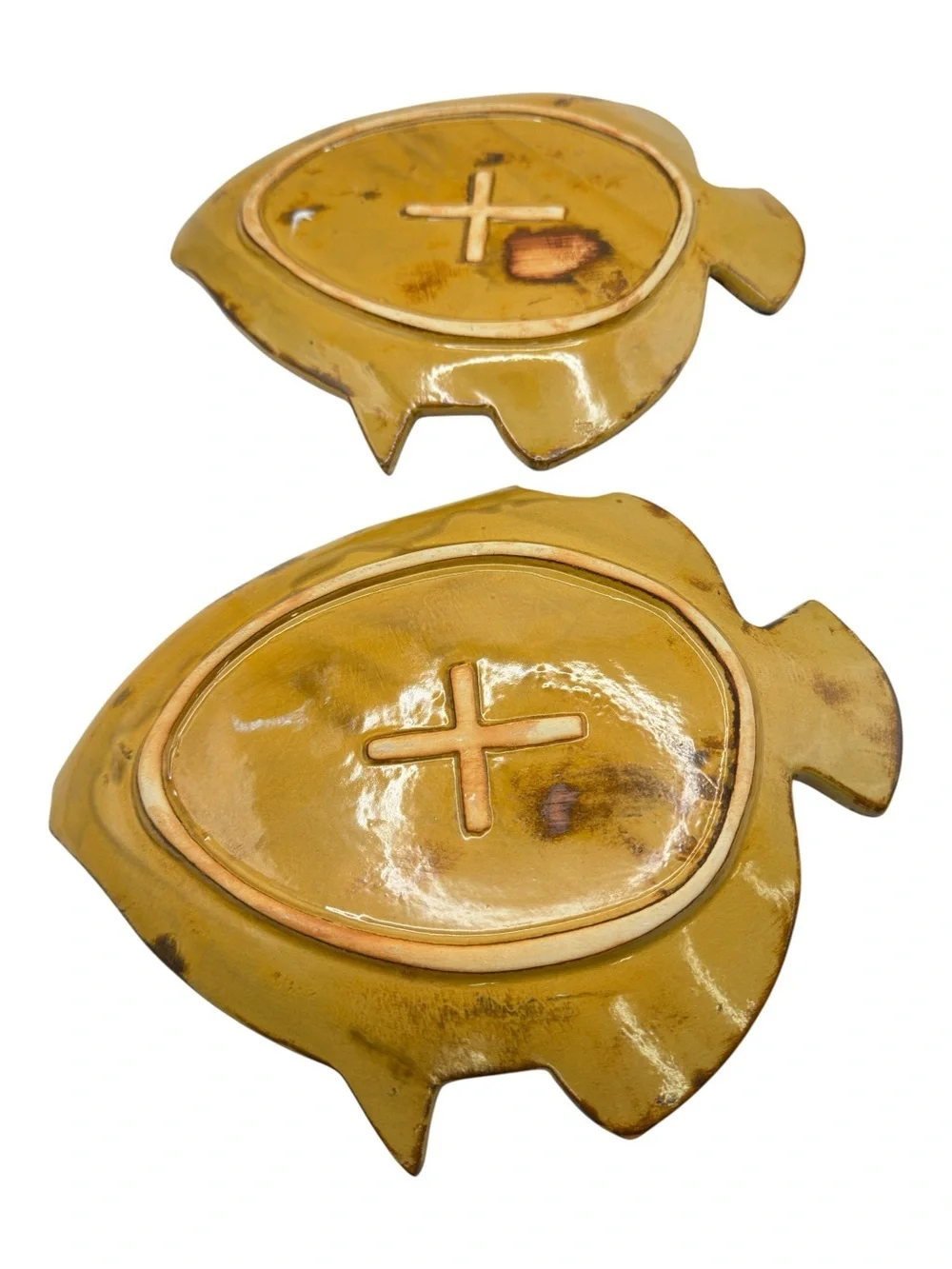 Vintage Ceramic Tropical Fish Dishes Set of 2 Coastal Beach Decor 10” x 8”